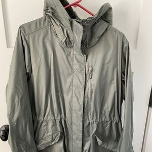 Womens Lucy Hooded Rain Jacket / Grey-Green / Size Large